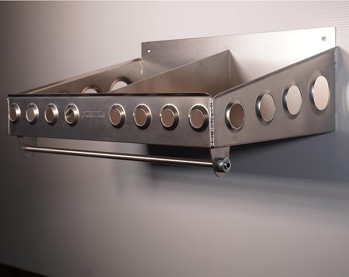 Trailer Trash Helmet Storage Rack, Holds 2 Helmets Silver, Length 22 1/2 x 16 - Image 3