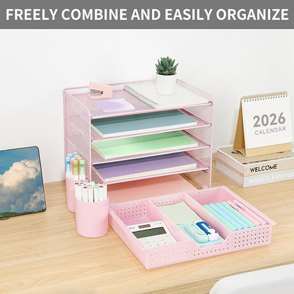 LEKETREE Desk Organizers and Accessories, 5-Tier Paper Letter Tray Organizer - Image 6