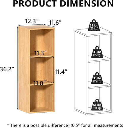 3 Cube Storage Organizer, 3 Tier Cube Low Bookcase Freestanding Storage Display - Image 3
