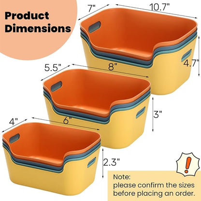 Tlence 12 Pack Colorful Plastic Storage Baskets, Classroom Organizer Bins - Image 2