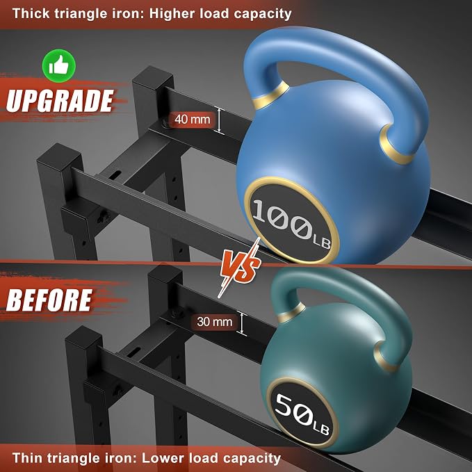 3-Tier Dumbbell Rack, 1200LB Capacity Adjustable Weight Rack - Image 7