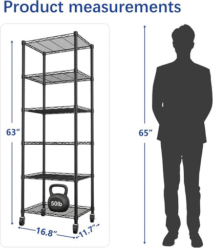 REGILLER 6 Wire Shelving Steel Storage Rack Adjustable Unit Shelves - Image 3