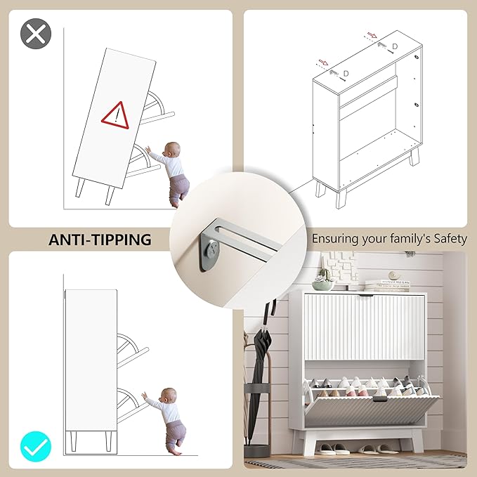 HUANLEGO Shoe Cabinet Storage for Entryway - Image 6