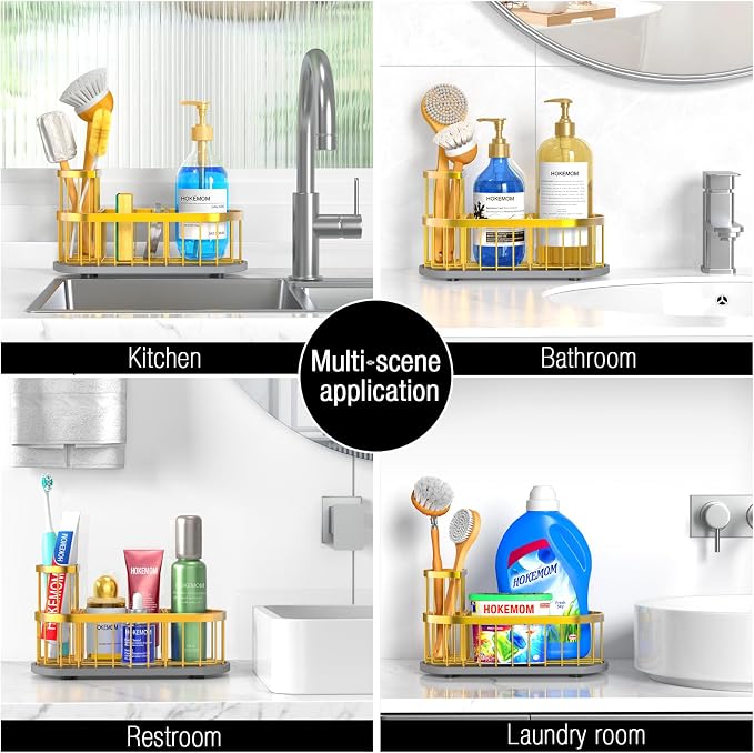 Kitchen Sink Organizer with Sponge Holder & Brush Holder - Image 6