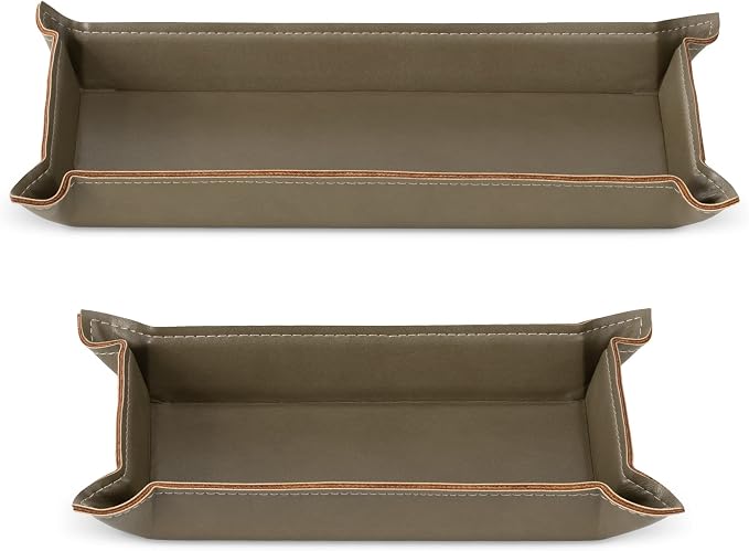 Navaris Faux Leather Valet Tray Set of 2 - Image 2