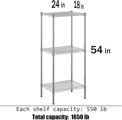 18" Deep x 24" Wide x 54" Height Wire Shelving Kit | 3-Tier | NSF Commercial - Image 3