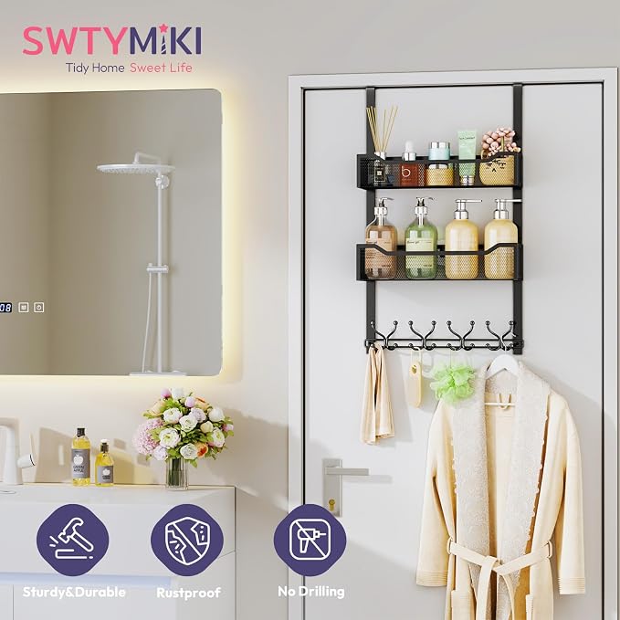 SWTYMIKI Over The Door Hooks Organizer - Image 2
