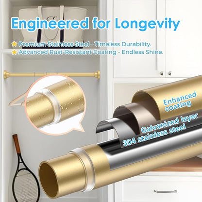 AIZESI Tension Shower Curtain Rod No-Drill Anti-Slip 18-27 in 1" - Image 4