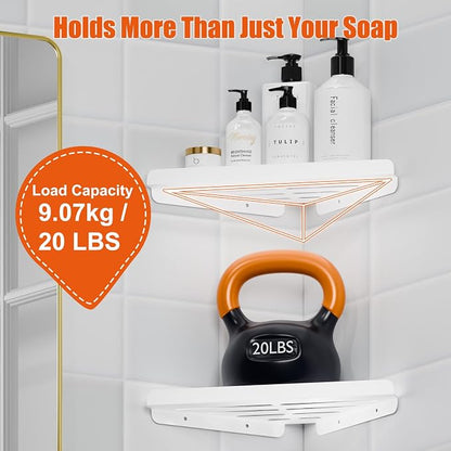 Fikoksol Shower Caddy, 2 Pack Bathroom Corner Shelf, Triangle Shelf Storage - Image 3
