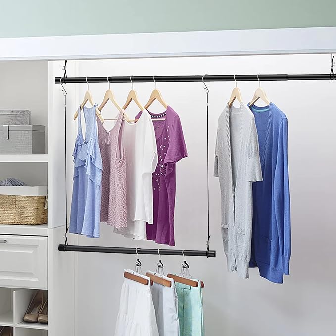 INFLATION Adjustable Closet Rod 15-25 Inch Width, 35 Inch Height Black Stylish - Image 7