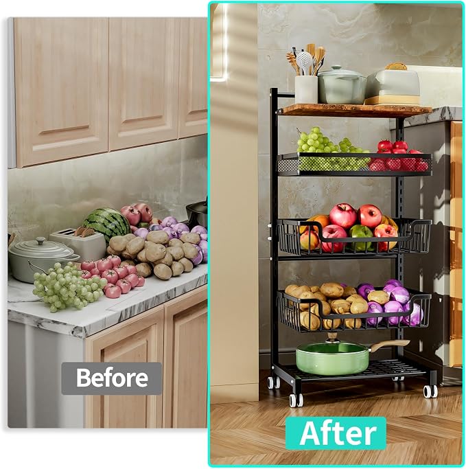 HapiRm Fruit Basket Kitchen Cart - Image 2