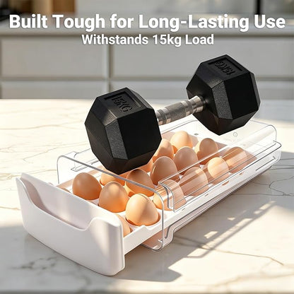Egg-Holder for Fridge, Fits Small to Large Eggs, 1 Tier Dispenser - Image 4