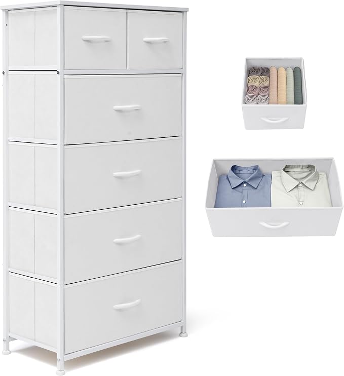 Tall Dresser for Bedroom, Fabric Storage Tower by VredHom