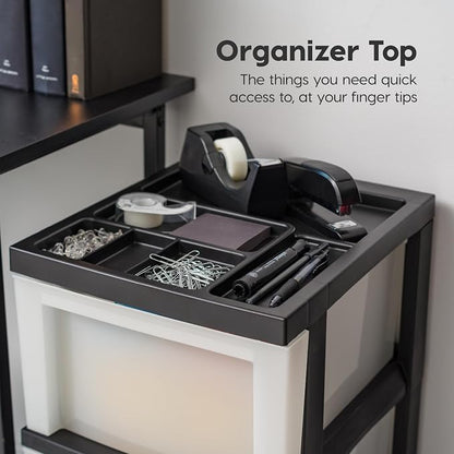 IRIS USA 3-Drawer Rolling Storage Cart, office essentials, classroom items - Image 6