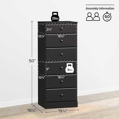 Prepac Astrid Tall Black Dresser - Image 3