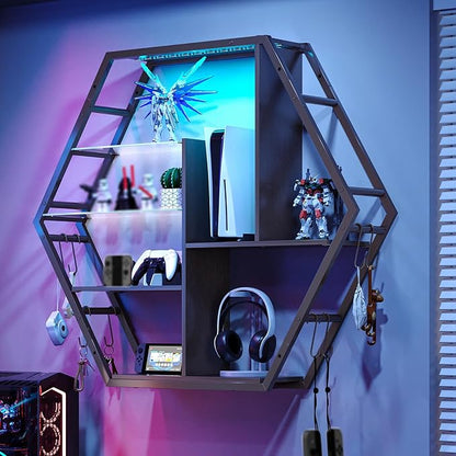 Saudism Floating Shelves with Lights, Led Shelves by Saudism