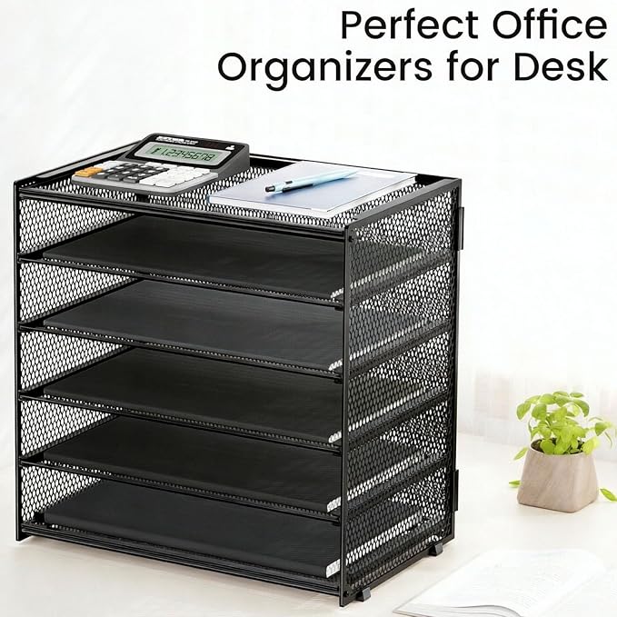 6 Trays Paper Organizer with Handle - Image 5