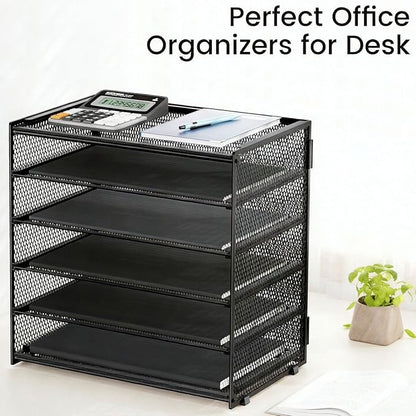6 Trays Paper Organizer with Handle - Image 5