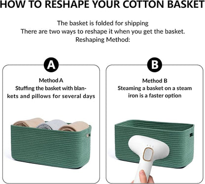 Large Storage Baskets for Organizing, Closet Shelf Baskets for Clothes Blanket - Image 7