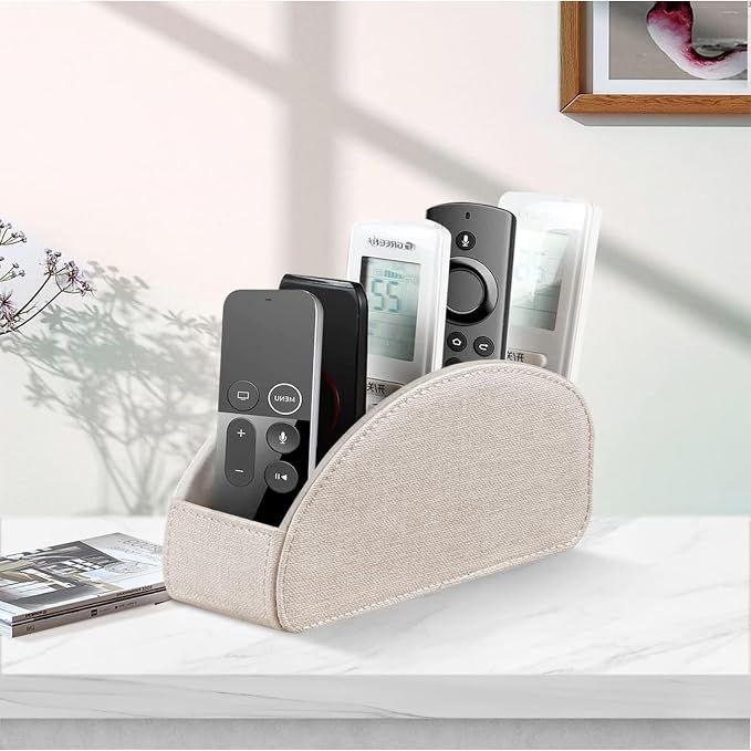Remote Control Holder Leather 5 Rooms Desk Organizer and Decorations - Image 7