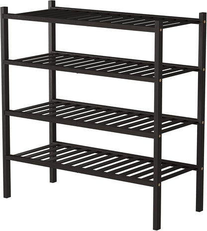 4 Tier Bamboo Shoe Rack for Closet Free Standing Wood Shoe Shelf for Entryway - Image 7
