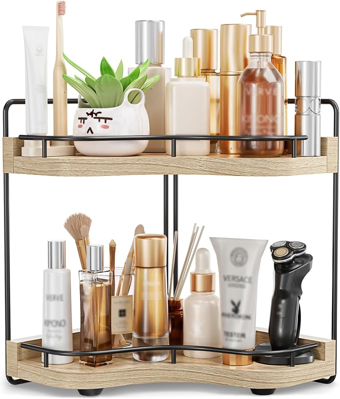 2-Tier Corner Bathroom Counter Organizer by Unknown
