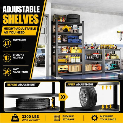 Garage Shelving, 2-in-1 Adjustable Storage Shelves - Image 6
