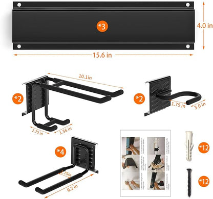 Garage Tool Organizer Wall Mount Garden Tool Organizer 11pcs Adjustable Garage - Image 8