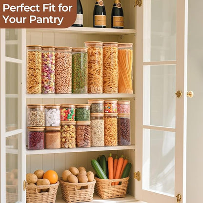 ComSaf Airtight Glass Food Storage Jars Set of 6, 0.6 Qt Clear Glass Food - Image 6