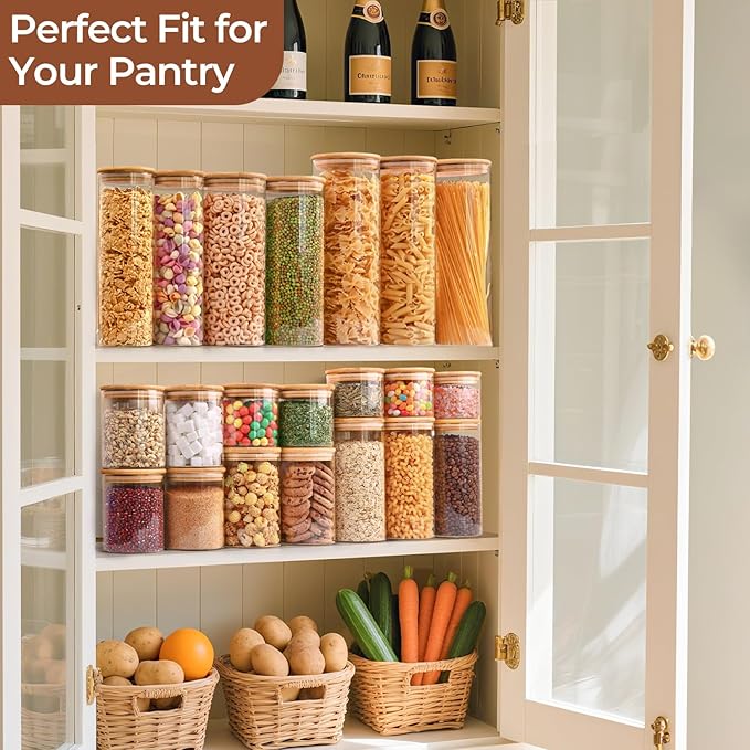 ComSaf 0.5 Qt Glass Food Storage Jars Set of 6, Pantry Organization Jar - Image 6
