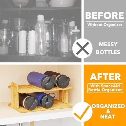 SpaceAid Bamboo Water Bottle Organizer - Image 2