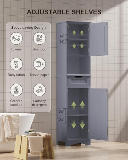 Gizoon 67” H Tall Bathroom Storage Cabinet, Narrow Storage Cabinet, Living Room - Image 5