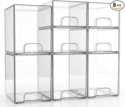 Clear Stackable Storage Drawers: Baby Bottle Storage Organizer, Acrylic Bottles by Saccik