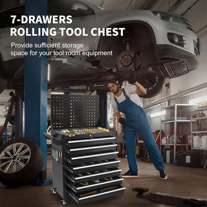 Rolling Tool Chest with Wheels, 7 Drawers Tool Storage Cabinet, Portable Metal - Image 7