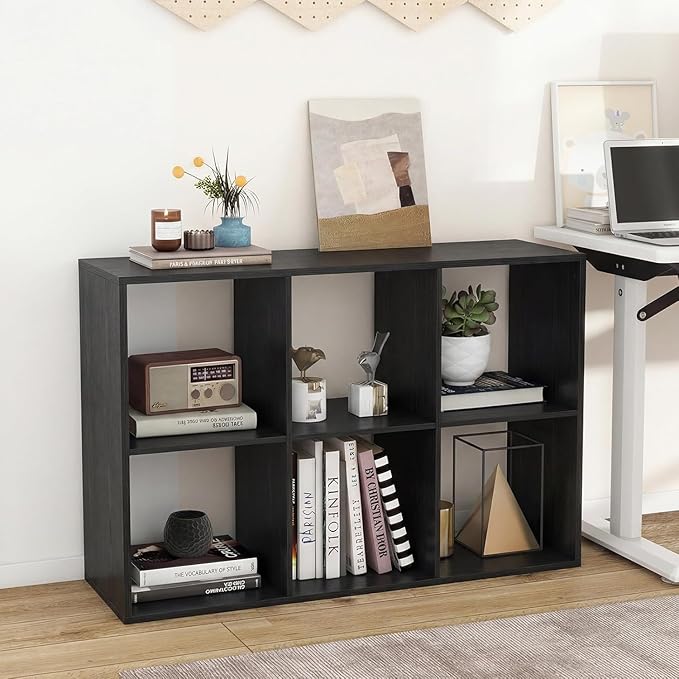 POWERSTONE 6 Cube Storage Organizer Set of 2, 3 Tier Cubby Bookshelf - Image 2