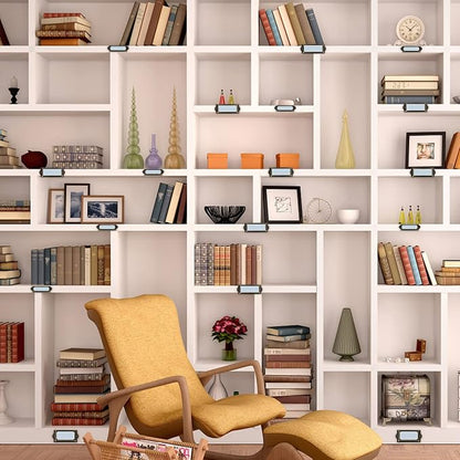 60 Pcs Office Library File Drawer Cabinet Card Tag Label Holder Metal Frame - Image 5