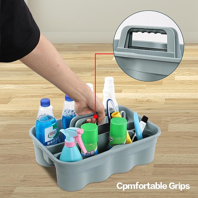 6-Pack Plastic Shower Caddy Tote, Portable Storage Caddy Basket Organizer - Image 4