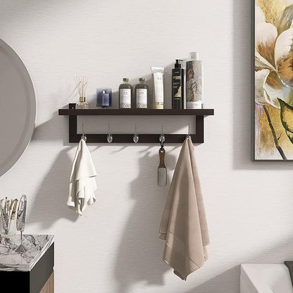 SMIBUY Coat Hooks with Shelf Wall-Mounted, 29.2 Inch Entryway Coat Rack - Image 4