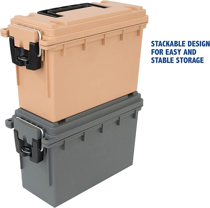 Sheffield 12627 Ammo Storage Box, Stackable .30 Cal Field Boxes, Water and Dust - Image 6