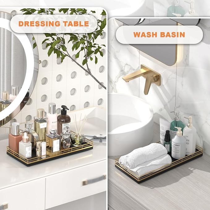 Oak Bathroom Toilet Tank Tray, for Perfume Makeup Candle Kitchen Counter Coffee - Image 4