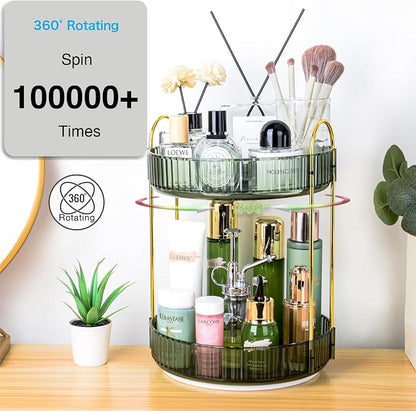 360 Rotating Makeup Organizer, 2 Tier Lazy Susan Bathroom Counter Organizer - Image 5