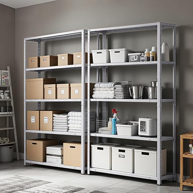 2500 LBS Capacity Heavy Duty Steel Shelving Unit, 5-Tier Garage Storage Shelves - Image 9