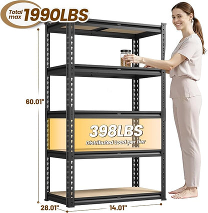 DurayLoly Storage Rack, 60.01" H x 28.01" W x 14.01" D Shelves - Image 2