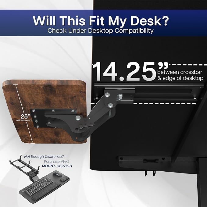 VIVO Adjustable Computer Keyboard and Mouse Platform Tray, Ergonomic Under - Image 4