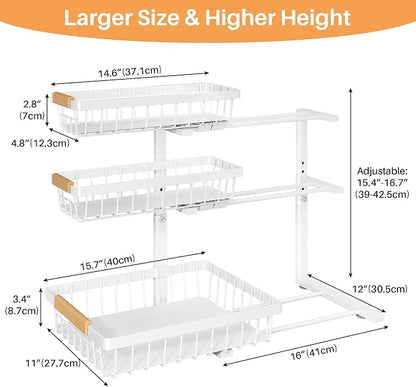 PXRACK Under Sink Organizer, Slide out Storage Drawer Rack - Image 8