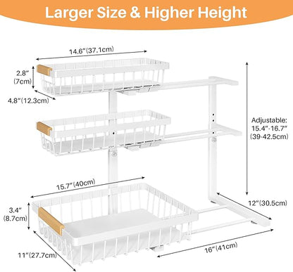 PXRACK Under Sink Organizer, Slide out Storage Drawer Rack - Image 7