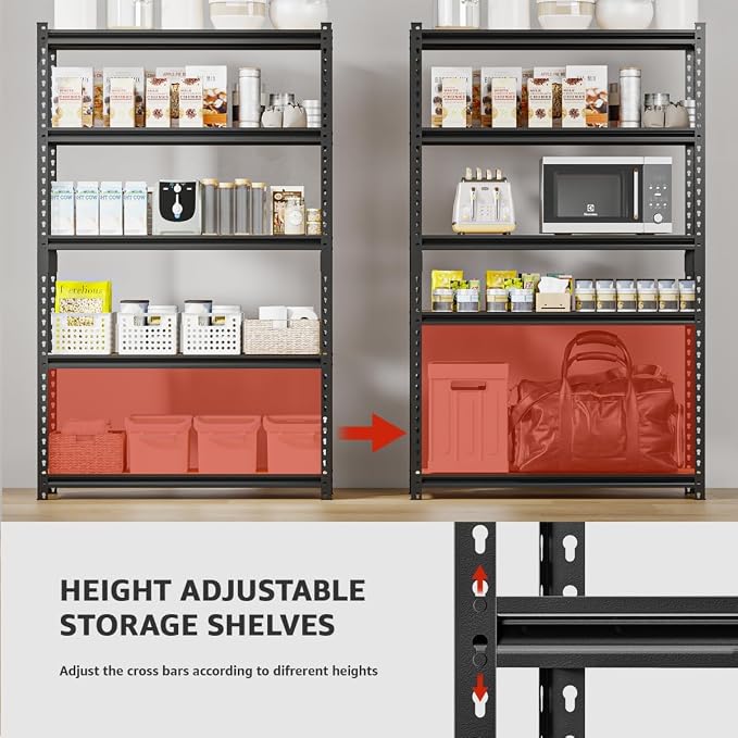 36" W Father&I 5-Shelf-Rack Industrial Metal Shelves Steel Utility - Image 5