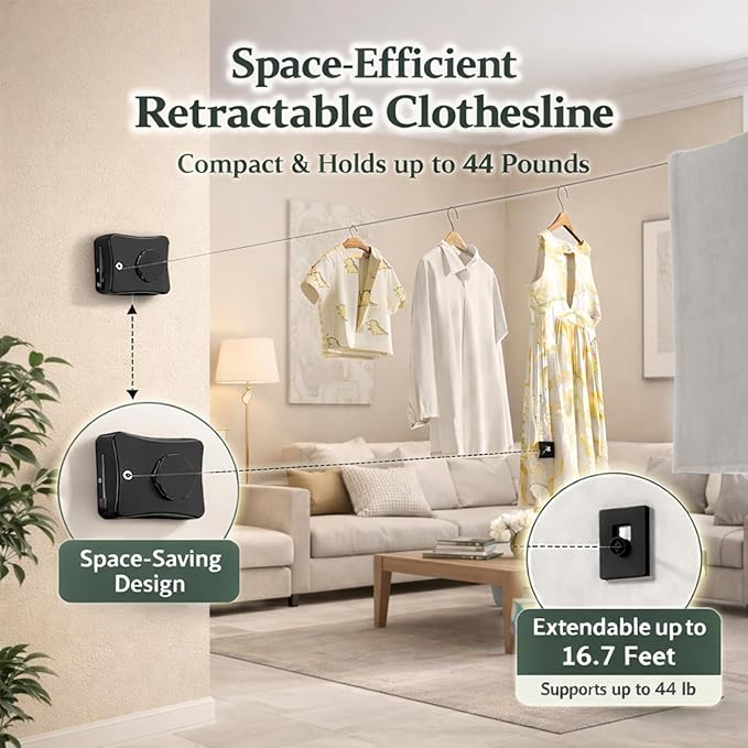 Retractable Clothesline Indoor Outdoor - Image 3