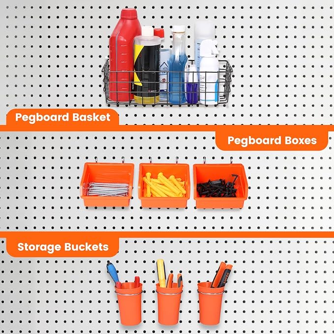 Pegboard Organizer Accessories Kit 264 PCS, Peg Board Hooks Assortment - Image 7