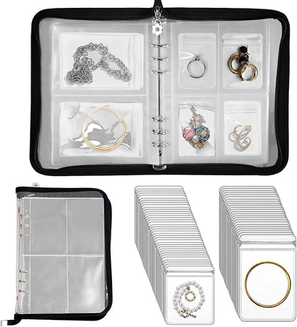 Travel Jewelry Organizer Transparent Jewelry Storage Book Set by Uprony